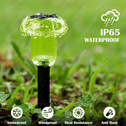 Halloween Solar Lights Outdoor 8 Pack Green LED Waterproof Mushroom Outside Lights for Yard Garden