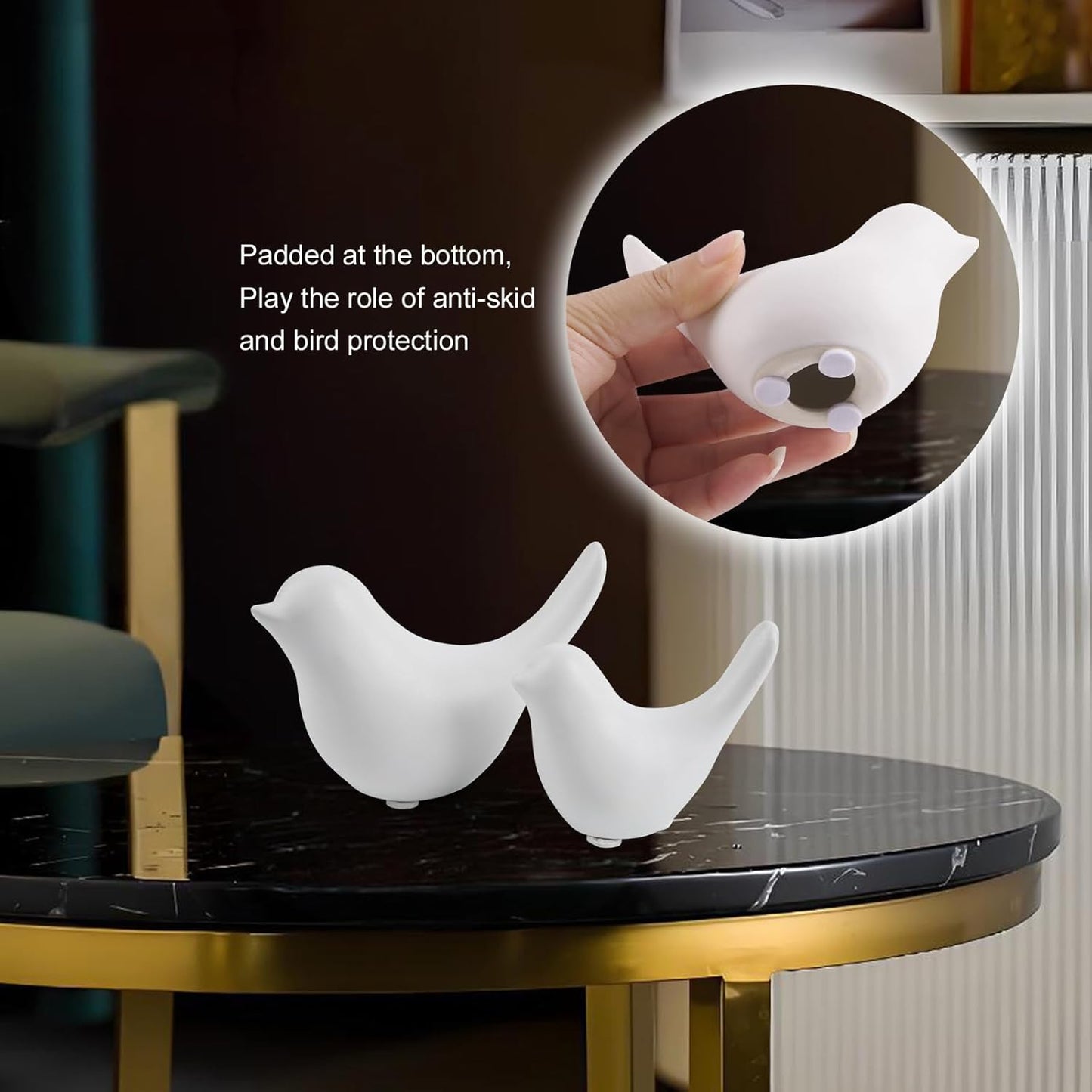 Notakia Small White Birds Statues Home Decor Modern Style Decorative Ornaments for Living Room