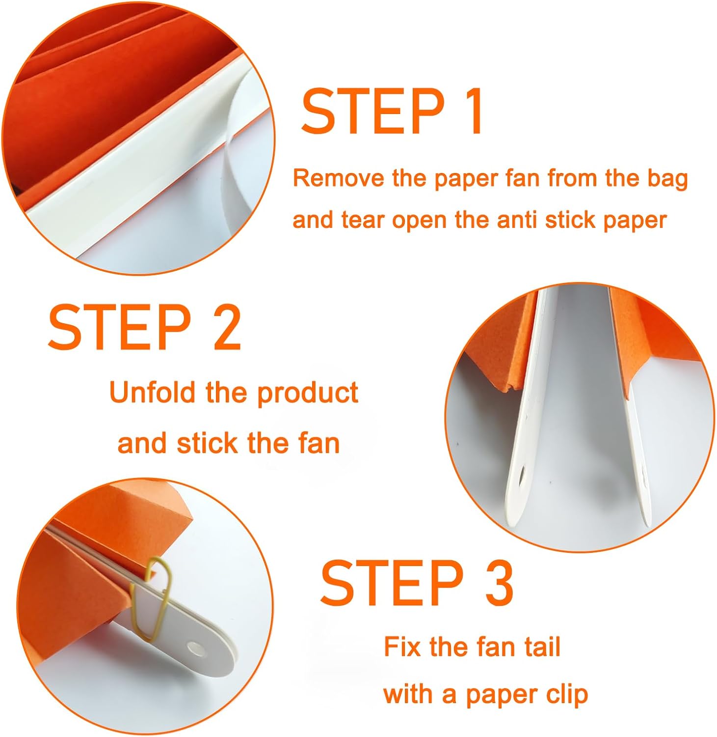Orange Birthday Party Decorations,DIY Orange Paper Fans Hanging Decoration,8in Halloween Paper
