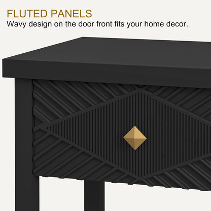 47" Console Table with 3 Drawers, Fluted Narrow Long Entryway Table with Storage Shelf, Accent