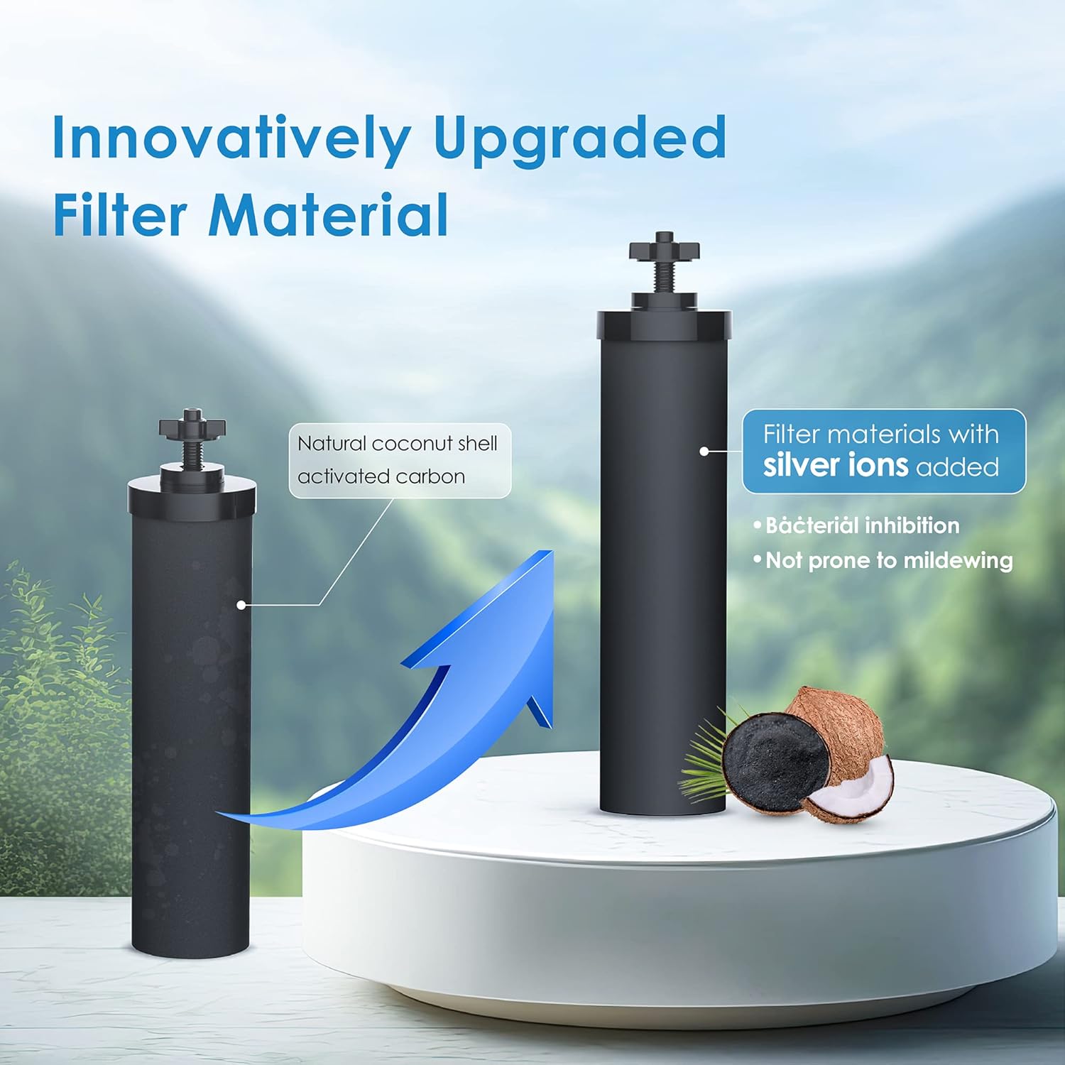 Waterdrop Upgrade NSF/ANSI 372 Certified Water Filter, Silver Ions Added, Replacement for Berkey®