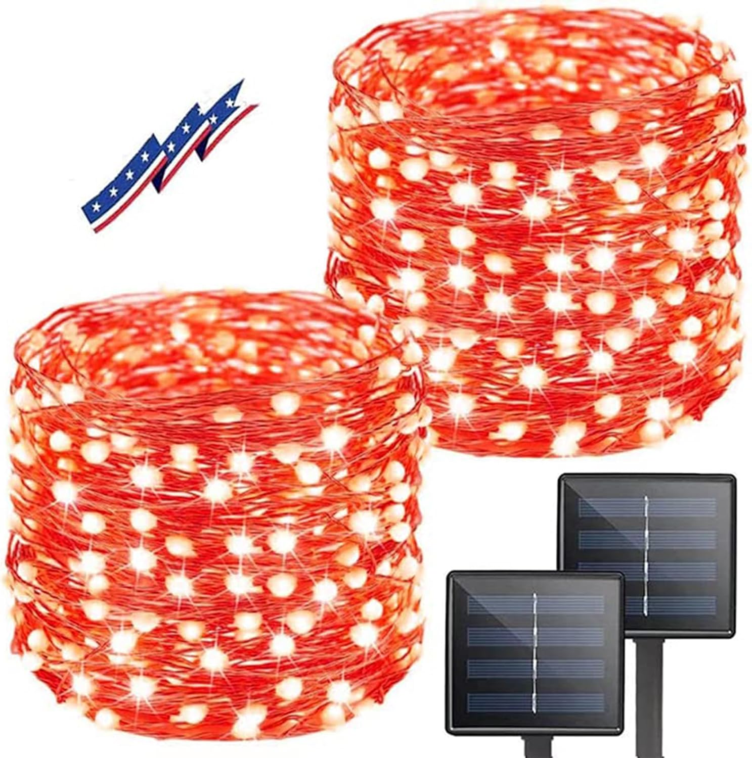 Solar String Lights Outdoor, 2-Pack Total 80FT 200 LED Solar Christmas Twinkle Lights Outside