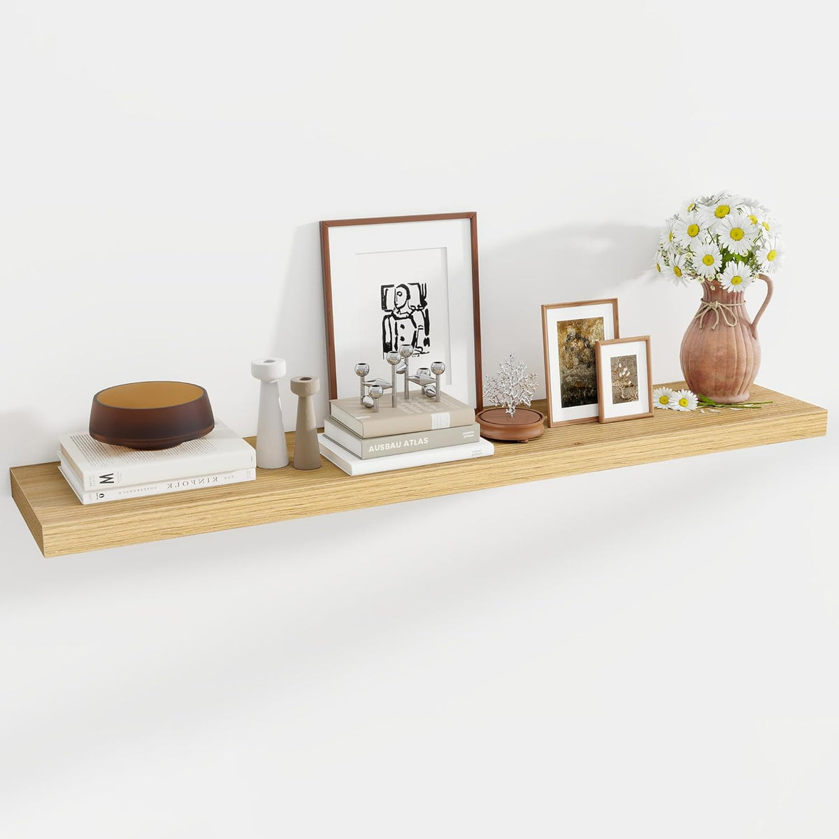 55 Inch Floating Shelves, 12 Inch Deep Floating Shelves for Wall, Floating Shelf with Invisible