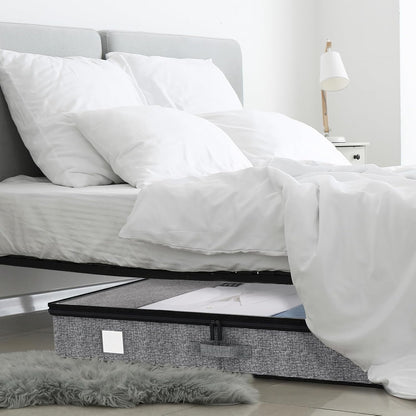 Fixwal 2 Pack Under Bed Storage Containers, Below 4.5 Inches Low Profile Underbed Organizer Clothes