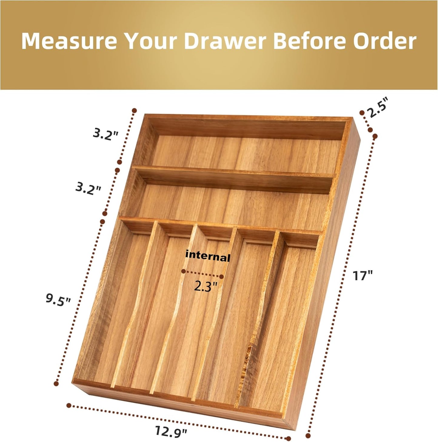 Silverware Organizer Kitchen Drawer Organizer Utensil Organizer Acacia Silverware Holder Cutlery