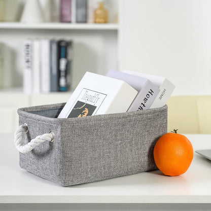 TheWarmHome Storage Bins for Shelves - 11.8x7.9x5.2 inch Grey Small Storage Baskets for Organizing