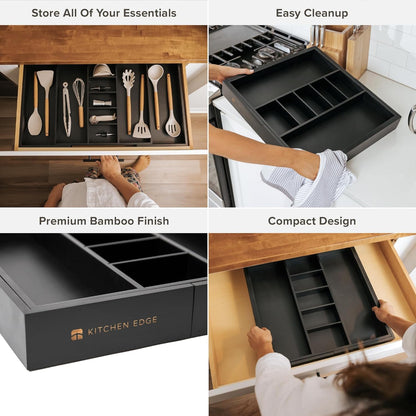 Adjustable Kitchen Drawer Organizer for Utensils and Junk, Food-Safe Contract Grade with 100%