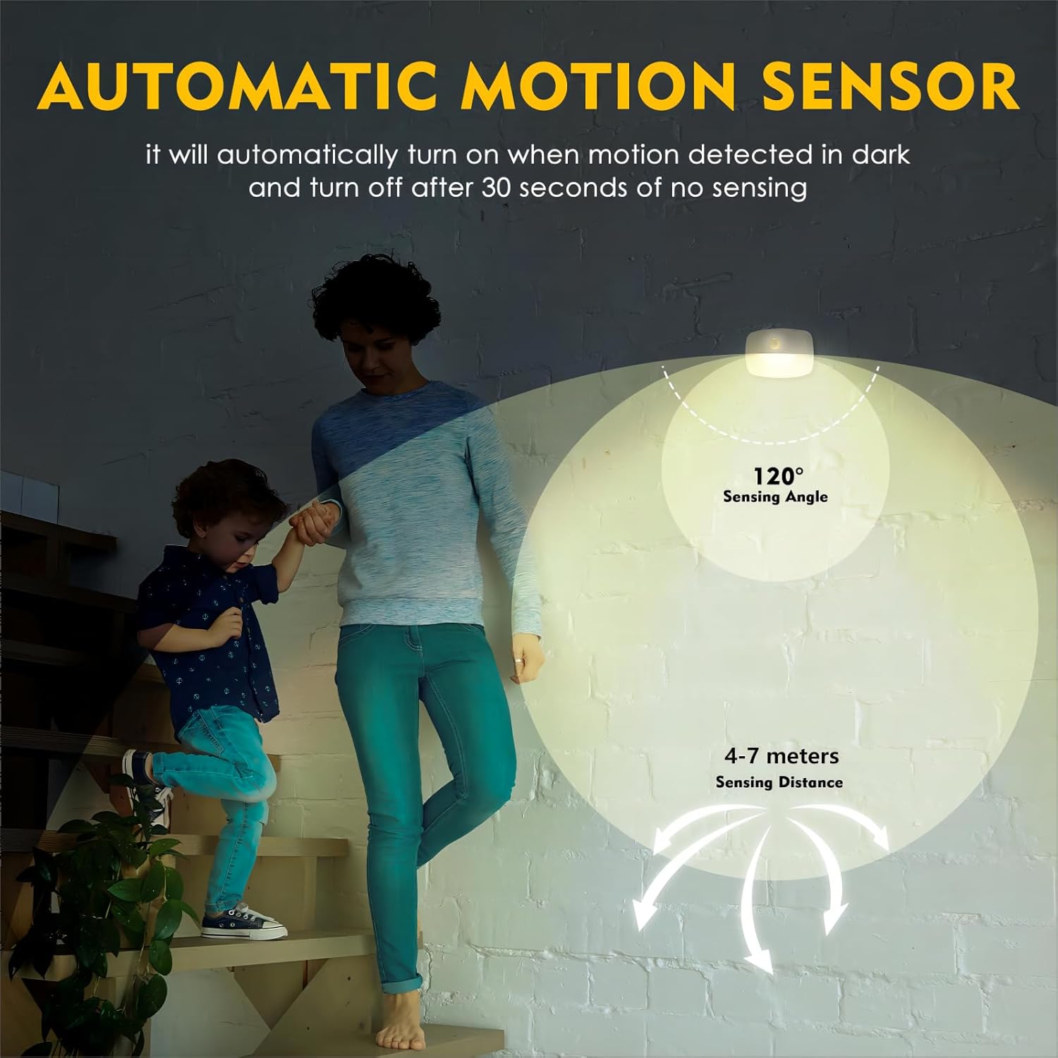 Sossi Motion Sensor Night Light Plug in 4 Pack,10-60Lm Stepless Dimming,3 Light Modes with Memory
