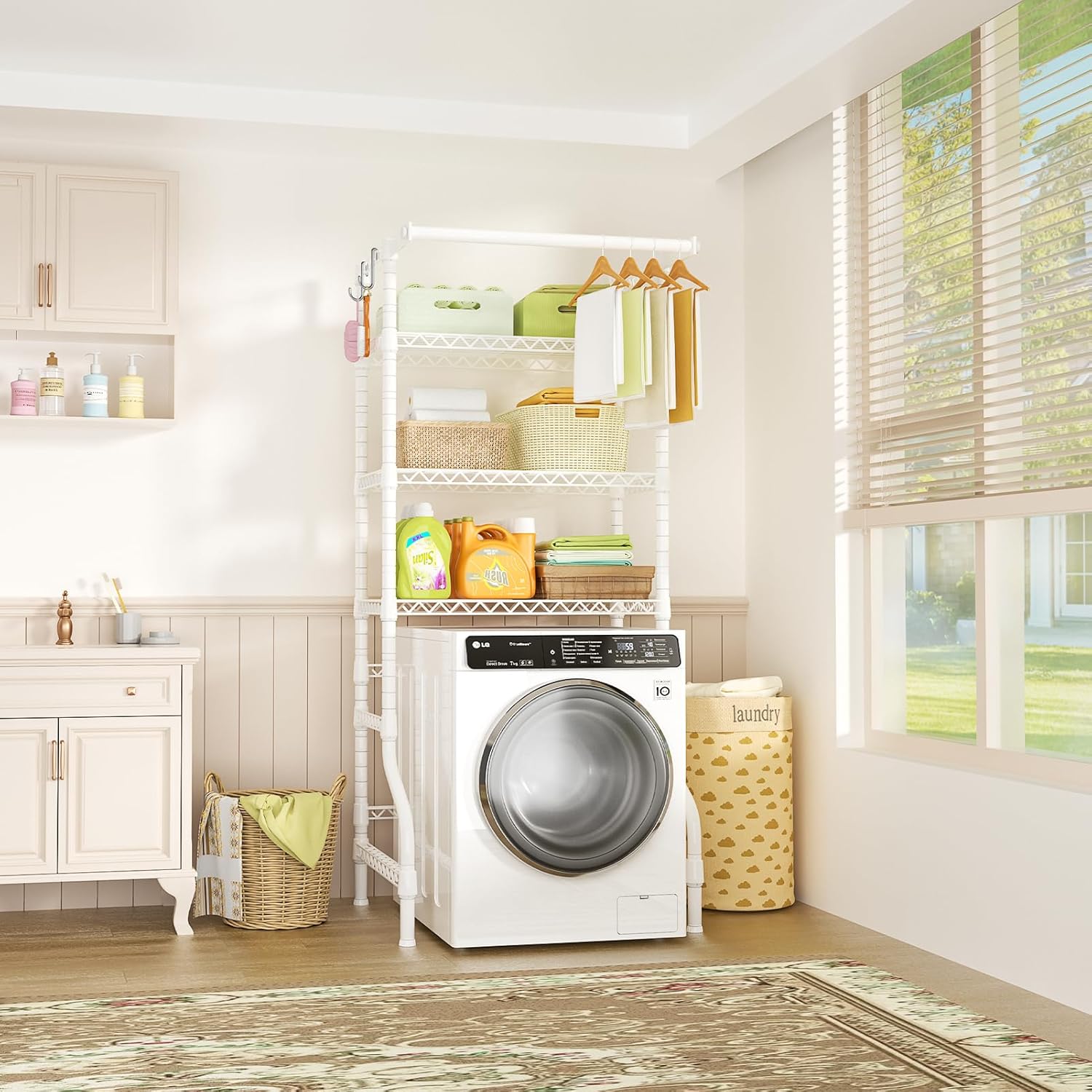 Ulif U11 Medium Over Washer and Dryer Shelves, 3 Tiers Laundry Room Storage and Organizer Standing