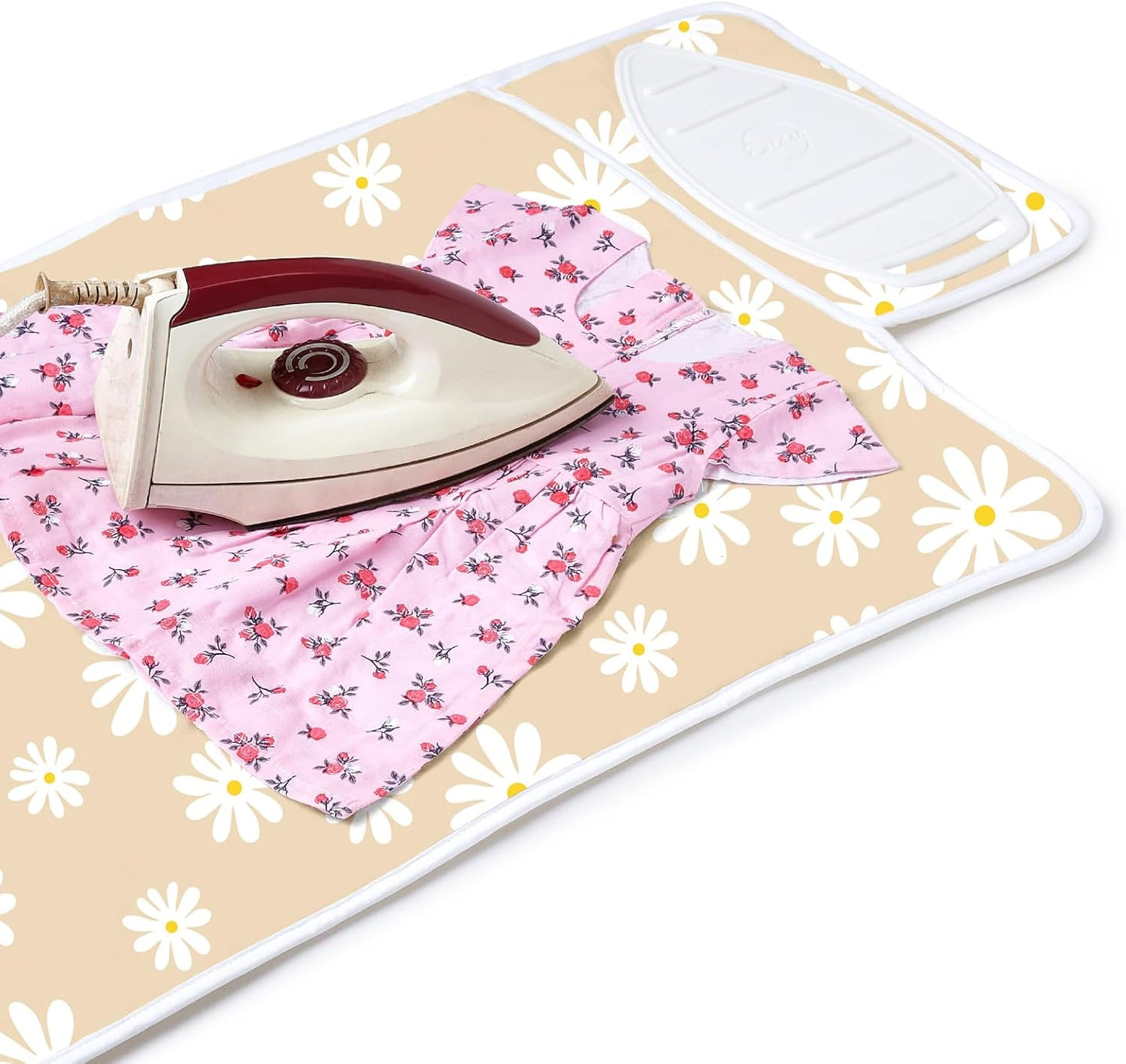 Encasa Homes Ironing Mat/Pad (Small 28"x20") with 3mm Padding & Silicone Iron Rest for Steam