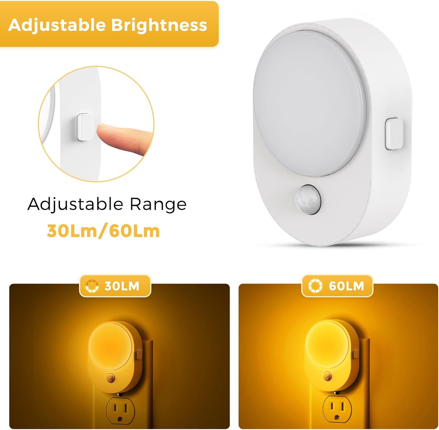 L LOHAS LED Motion Sensor Night Light,[2-PACK] Night Lights Plug into Wall,Motion Sensor and Dusk