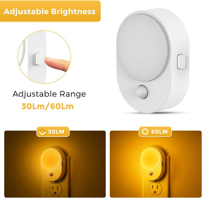 L LOHAS LED Motion Sensor Night Light,[2-PACK] Night Lights Plug into Wall,Motion Sensor and Dusk