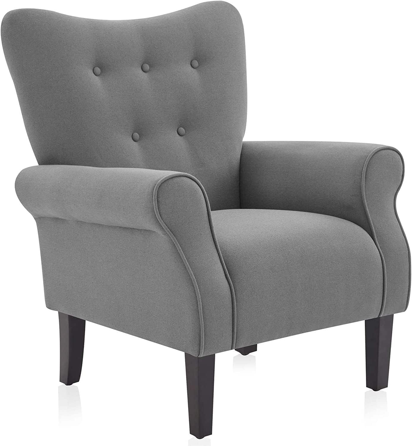 BELLEZE Modern Accent Chair, High Back Armchair, Upholstered Wingback Side Chair, Padded Single