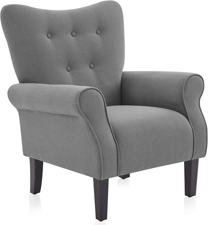 BELLEZE Modern Accent Chair, High Back Armchair, Upholstered Wingback Side Chair, Padded Single