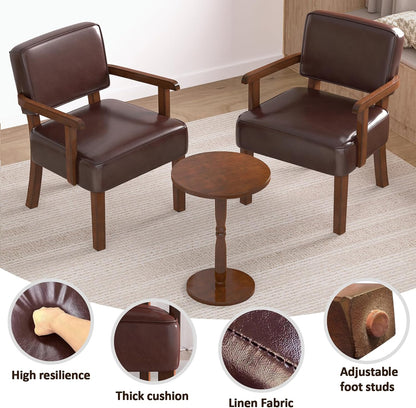 Accent Chair, PU Leather Living Room Chairs Oversize with Soft Seat and Armrests for Living Room