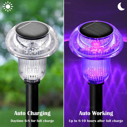 Solar Lights Outdoor Pathway Waterproof 16 Pack Color Changing LED Acrylic Mushroom Decorative