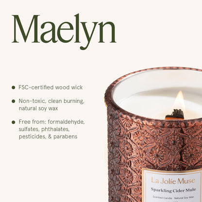 LA JOLIE MUSE Fall Candle | Sparkling Cider Mule Candle – Apple Cider, Orange & Amber | 19 oz