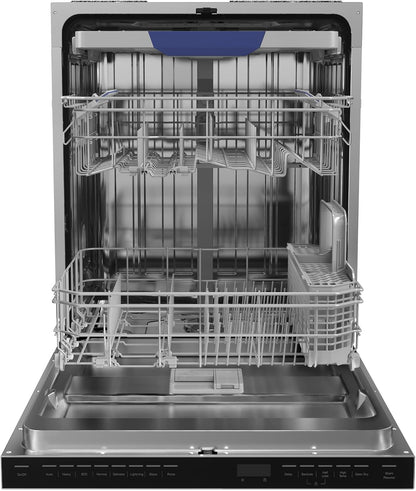 Empava 24 Inch Built-in Dishwasher, Stainless Steel Tub 15 Place Settings, 8 Wash Cycles, Top