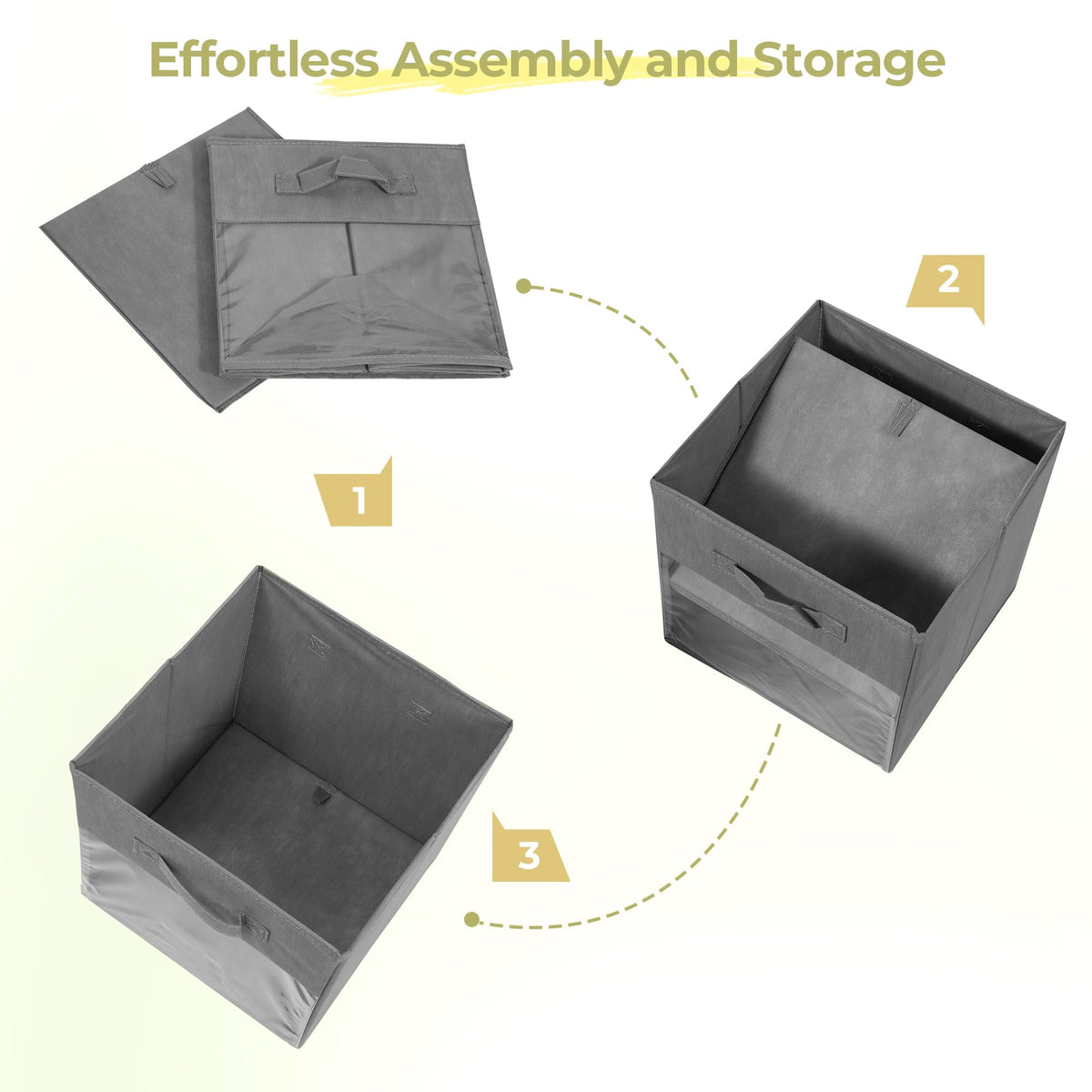 11x11 Large Storage Bins with Clear Window, Set of 6 Storage Cubes, Collapsible Cube Storage Bins