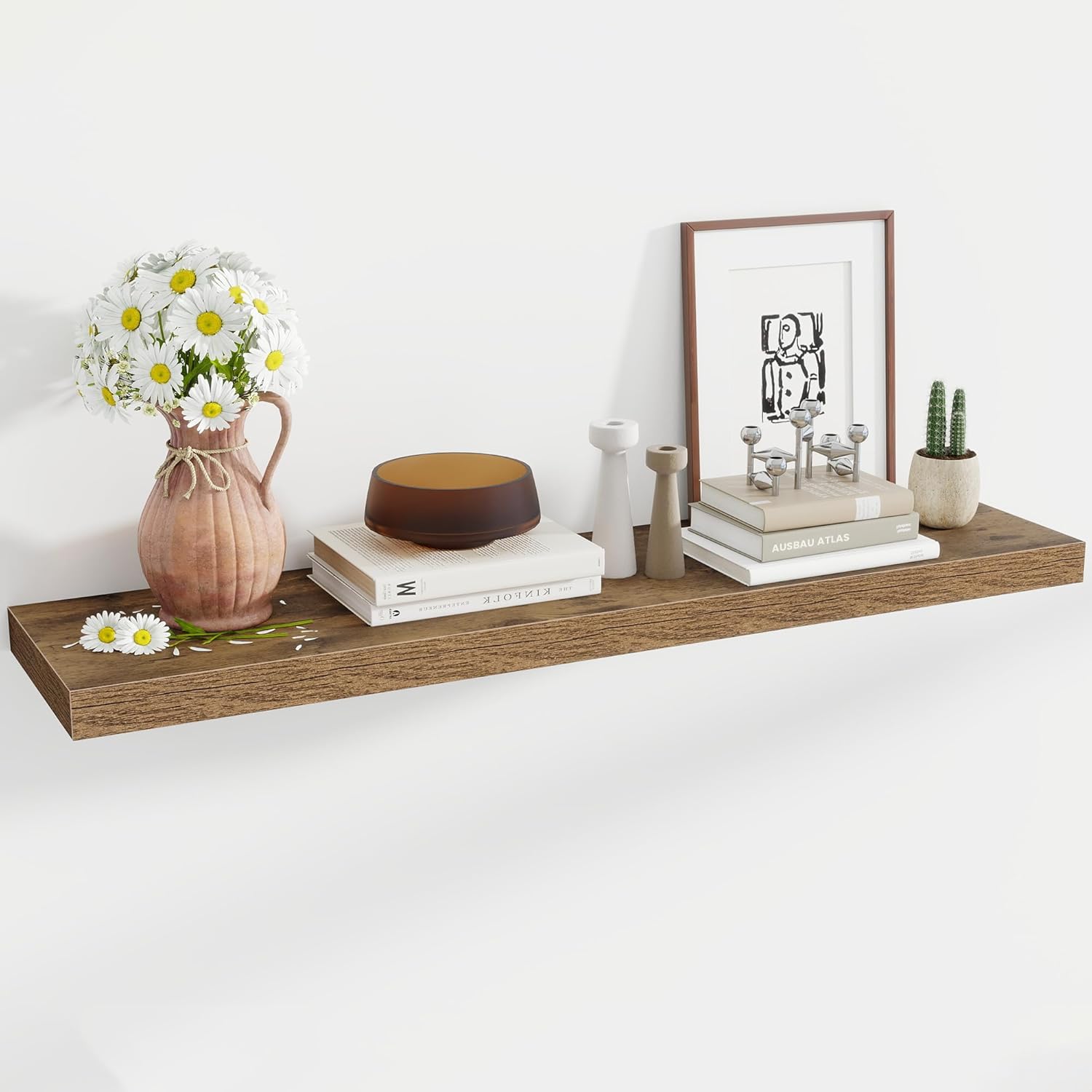 48 Inch Floating Shelves, 12 Inch Deep Floating Shelves for Wall, Floating Shelf with Invisible
