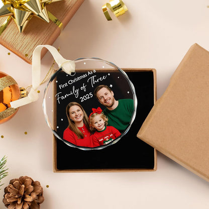 Family Christmas Ornaments 2025 Personalized, Custom Name, Photo Ornaments for Christmas Tree