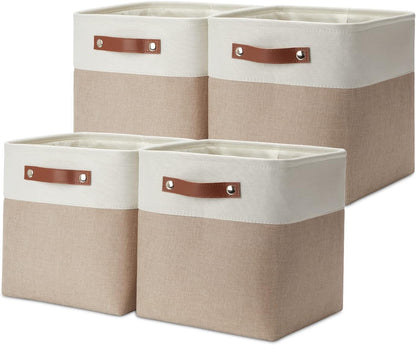 DULLEMELO 11 inch Cube Storage Bins, Large Collapsible Grey Storage Baskets for Square Cubes