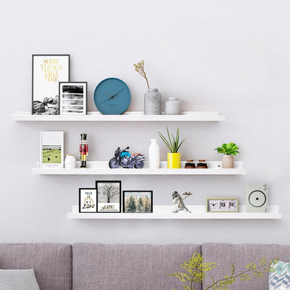 AZSKY 48 Inch White Large Picture Ledges Wood Photo Display Shelf Long Shallow Picture Shelf for