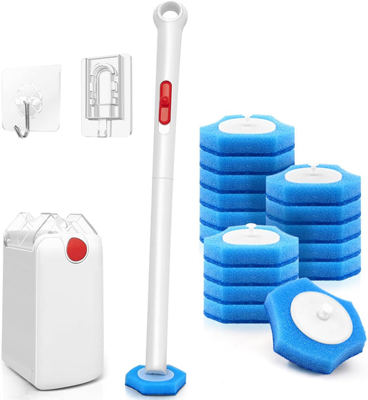 JEHONN Disposable Toilet Bowl Cleaner Wand with Upgraded Clamping System, Wall Mounted Bathroom