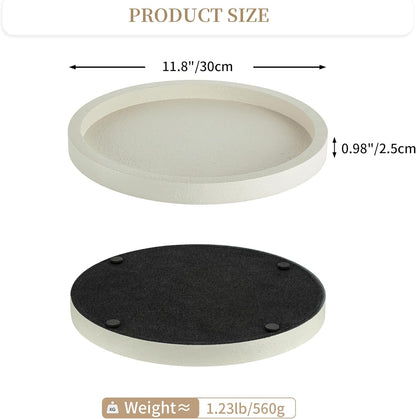 Hanobe Decorative Tray for Coffee Table: Round Ottoman Tray for Living Room 12" Modern Dining Table