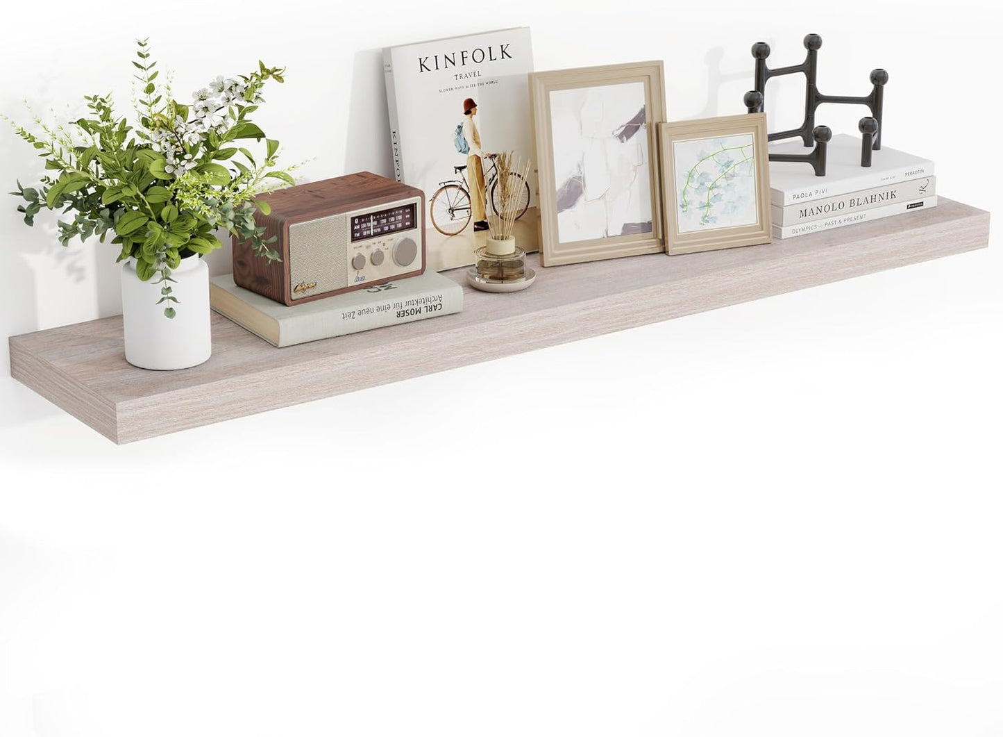48 Inch Floating Shelves, 3D Textured Wood Grain, 48"x9.25"x1.5" Inch Deep Floating Shelves for