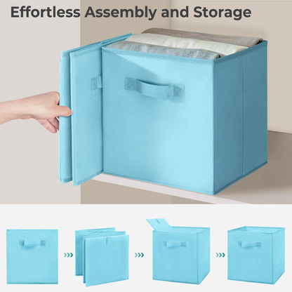STORAGEIDEAS 11x11 Inch Storage Bins Cubes, Fabric Foldable Storage Box, Collapsible Closet