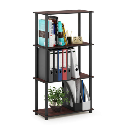 Furinno Turn-N-Tube Storage Shelves, 4-Tier Book Shelf, Corner Shelf, Toolless Open Shelves, for