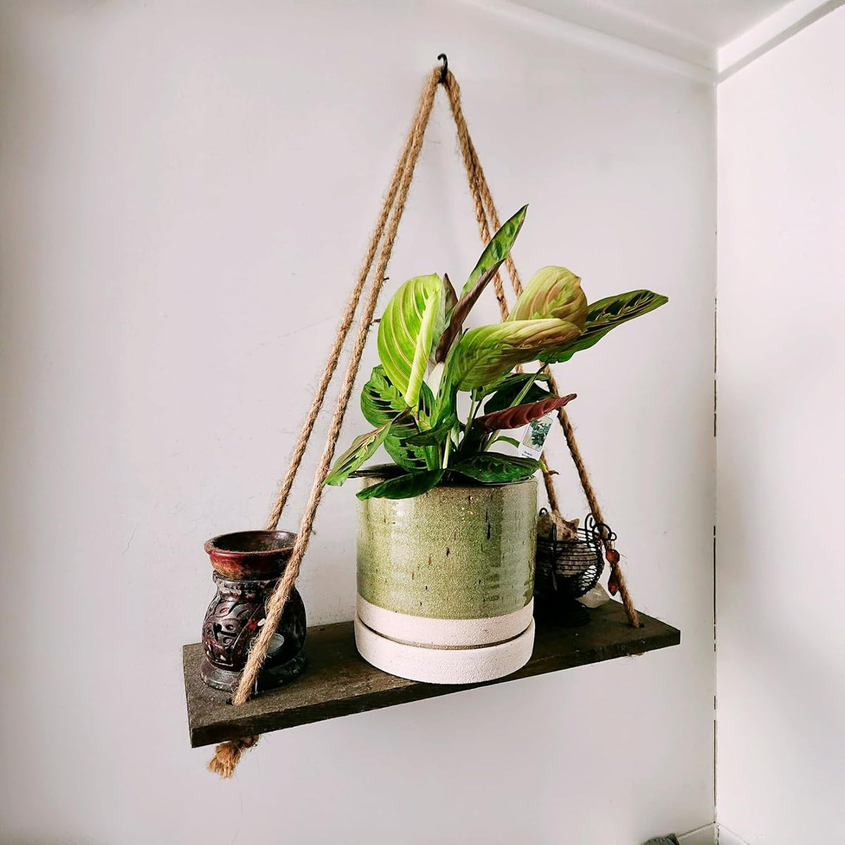 6 Inch Plant Pots, Ceramic Planter Pot with Drainage Hole & Saucer, Indoor/Outdoor Cylinder Round