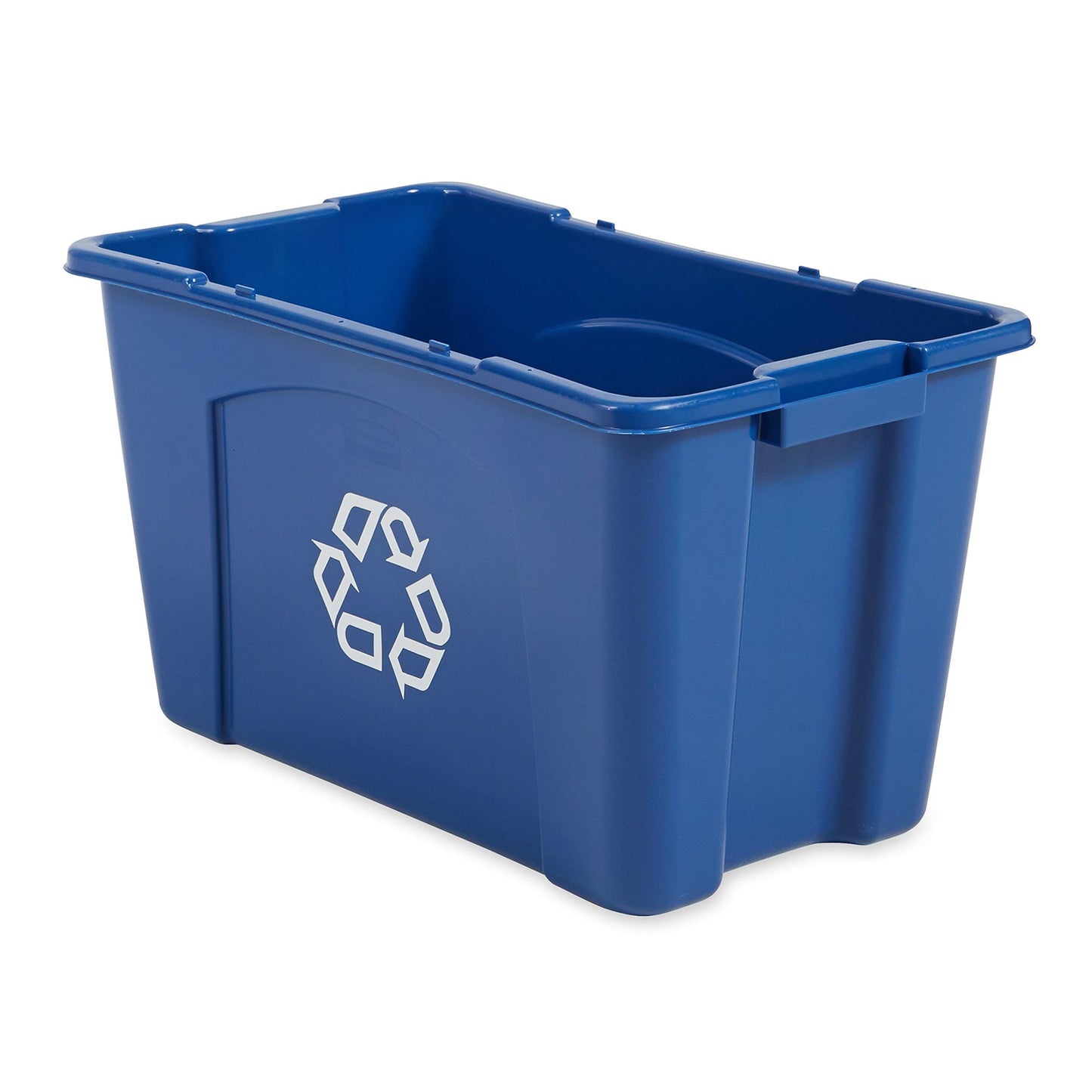 Rubbermaid Commercial Products Stackable Recycling Bin, 18 Gallon, Blue Storage Container, For