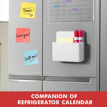 BEYGORM 2 Pack Plastics Magnetic Pen Holder for Refrigerator, Dry Erase Marker Holder for