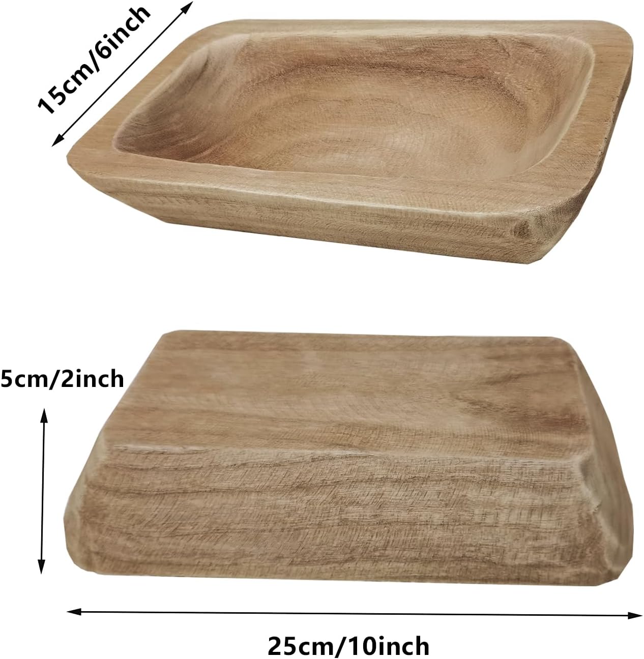 Wooden Dough Bowl Decor, Vintage Wooden Bowl Hand Carved Home Decor for Dining Table Center, Living