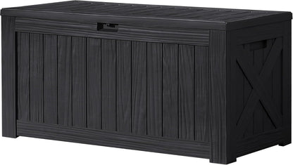 Devoko 120 Gallon Deck Box Resin Outdoor Storage Box Waterproof for Patio, Large Outdoor Storage