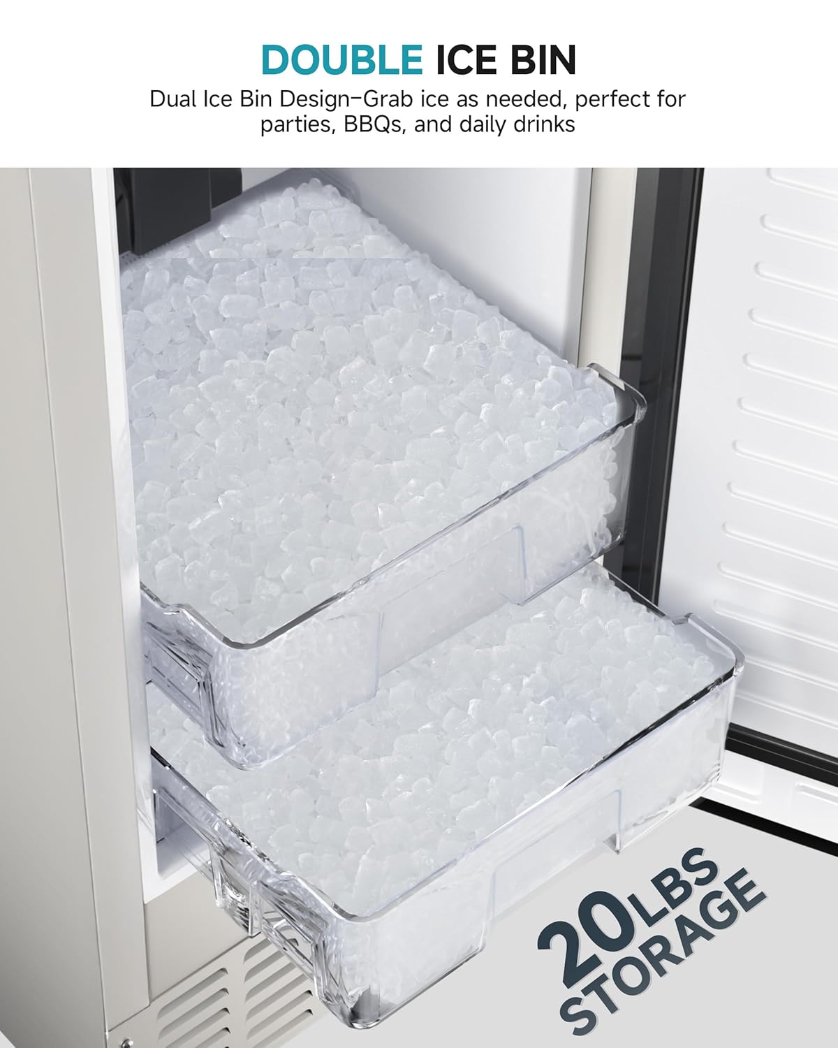 EUHOMY Commercial Under Counter Nugget Ice Maker Machine, 70Lbs/Day, Bulit-in Freestanding Ice