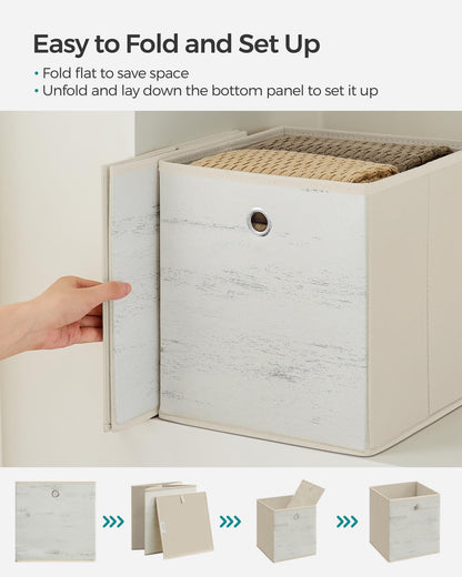 SONGMICS Storage Cubes, Set of 6, 11-Inch Foldable Closet Organizers