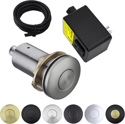 BESTILL Garbage Disposal Air Switch Kit - UL Listed, Brass 3.6" Long Push Button for Waste