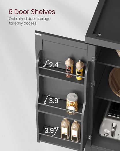 VASAGLE Pantry Cabinet, 71.7-Inch High Freestanding Tall Cupboard Storage Cabinet with a Drawer, 2