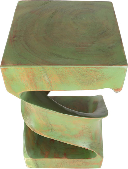 Rutledge & King Mid Century End Table - Round Wooden Side Table - 11" x 11" x 19.75" - Green