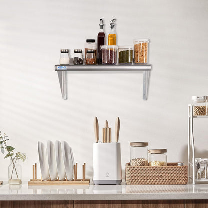 HARDURA Stainless Steel Shelf 18" x 36", 340lb Commercial Shelves Wall Mount Metal Shelving with