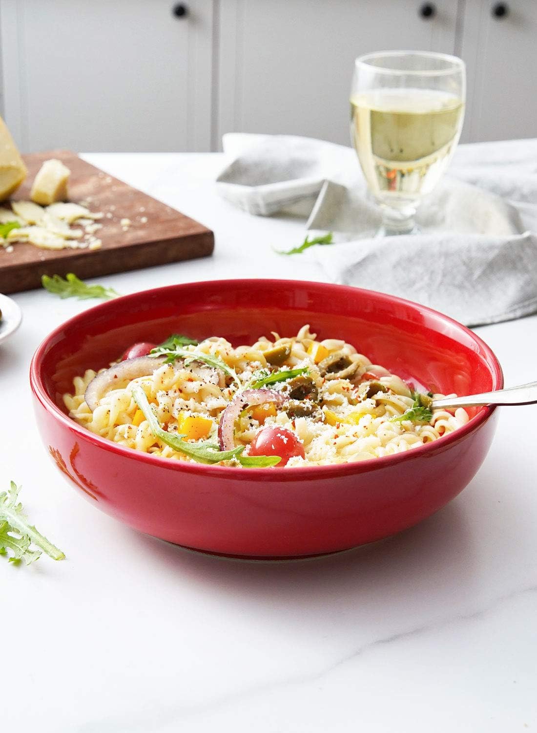 LE TAUCI Pasta Bowls 45 oz, Salad Bowls Set for Serving Soup, Pasta, Noodle, Dinner, Large Kitchen