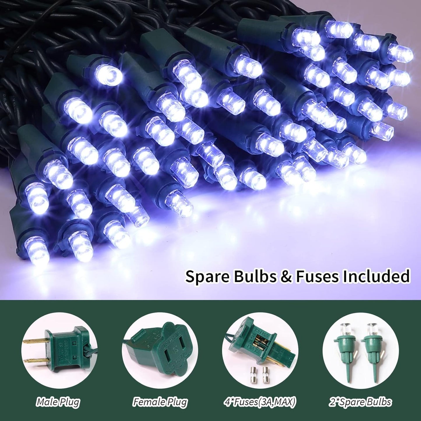 60 Count Cool White -String Lights - LED Christmas Lights, Mini led Lights for Indoor Outdoor Home
