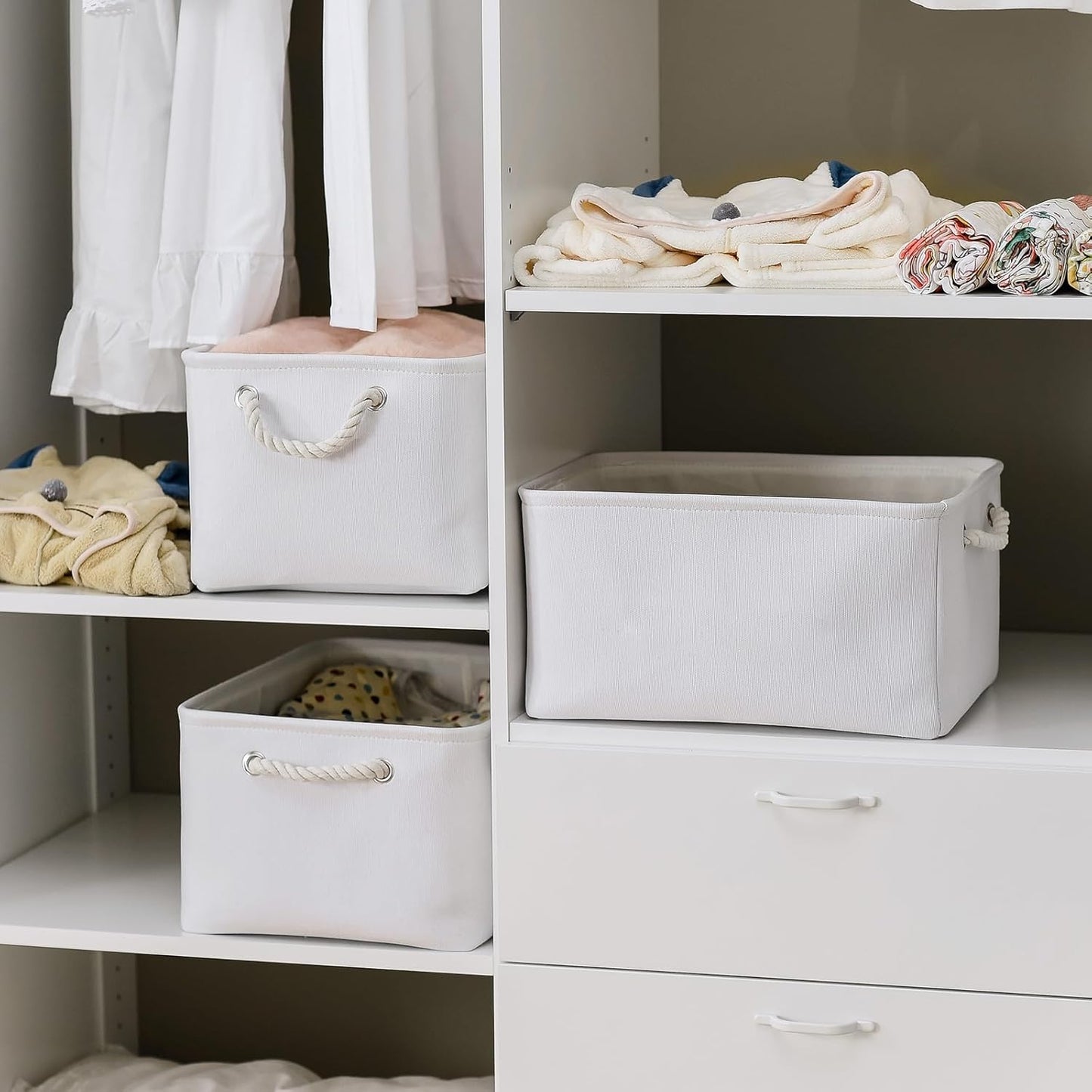 TheWarmHome Storage Basket for Gifts Empty - Large 3 Pack 15.7x11.8x8.2 inch Storage Basket for