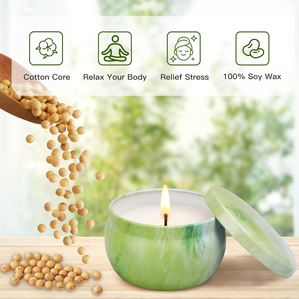 Scented Candles Gifts for Women, 8 Pack Candles for Home Scented, 8% Essential Oil Soy Candle