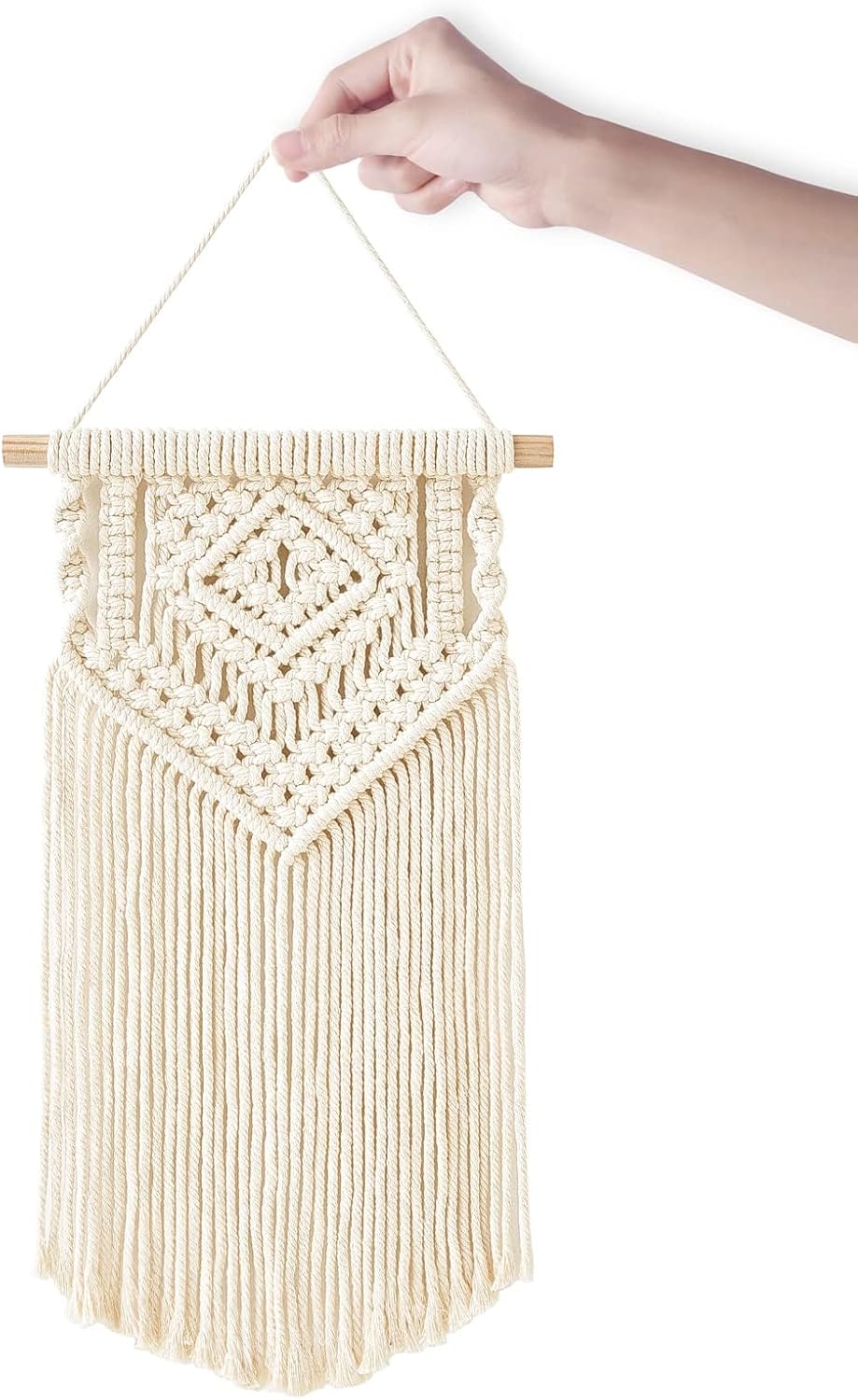 Dahey 2 Pcs Macrame Wall Hanging Small Woven Tapestry Wall Art Decor - Beautiful for Boho Home Dorm