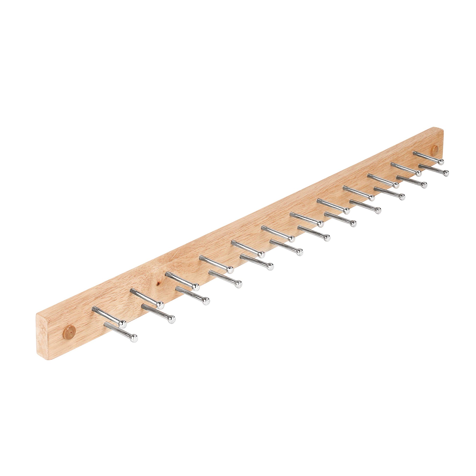 Spectrum Wood Peg Rack for Wall Mount Storage 24 Peg Hanging Tie Belt Scarf Coat Rack Hanger for