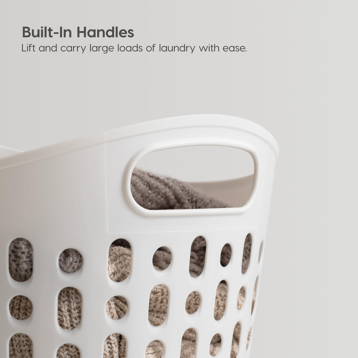 IRIS USA Plastic Laundry Hamper, 27L- 3 PK, Flexible, Ventilation, White